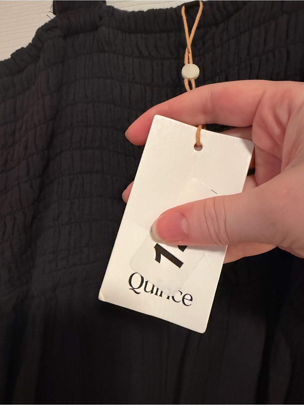 Quince Black 100% Organic Cotton Gauze Smocked Wide Leg Jumpsuit- Size XL - Picture 5 of 9